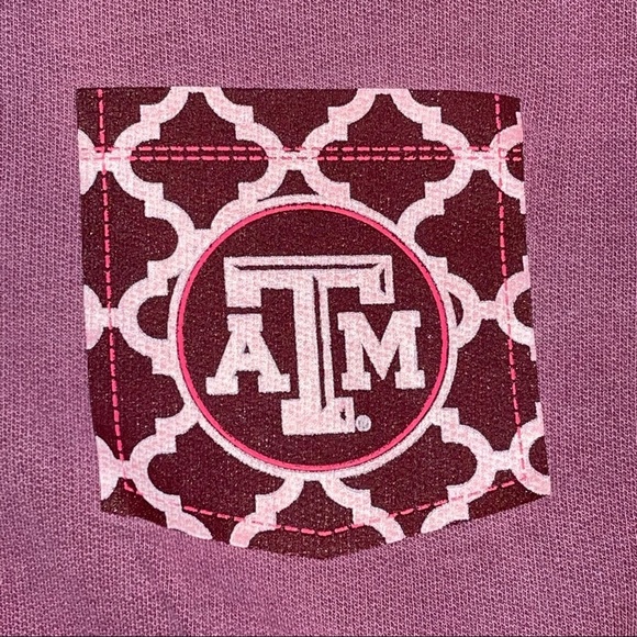 Texas A&M Mauve Crewneck Sweatshirt Washed Cotton Sz M - Picture 2 of 10